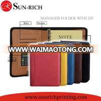 B5 A5 Leather Manager notebook with zipper and Calculator