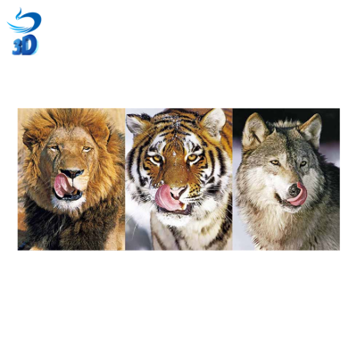 PET lenticular picture deep 3d flips effect picture of lion