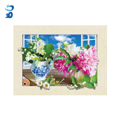 5D picture of flowers plastic decoration 3d lenticular flowers picture