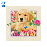 High quality threed picture of dog and rose lenticular 5D picture