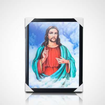 3d lenticular printing of Jesus with frame for Christian 5d religion wall poster