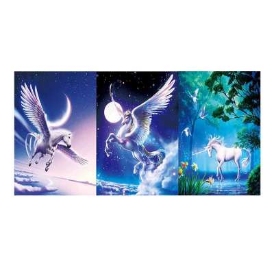 New arrivals cartoon flying horses 3d flipping pictures