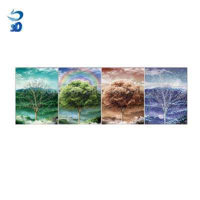 Beautiful scenery 4 season tree 3d flip lenticular picture