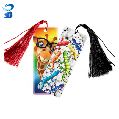 3D Bookmark Design for Kids custom animation effect bookmark 3d lenticular bookmark with tassel